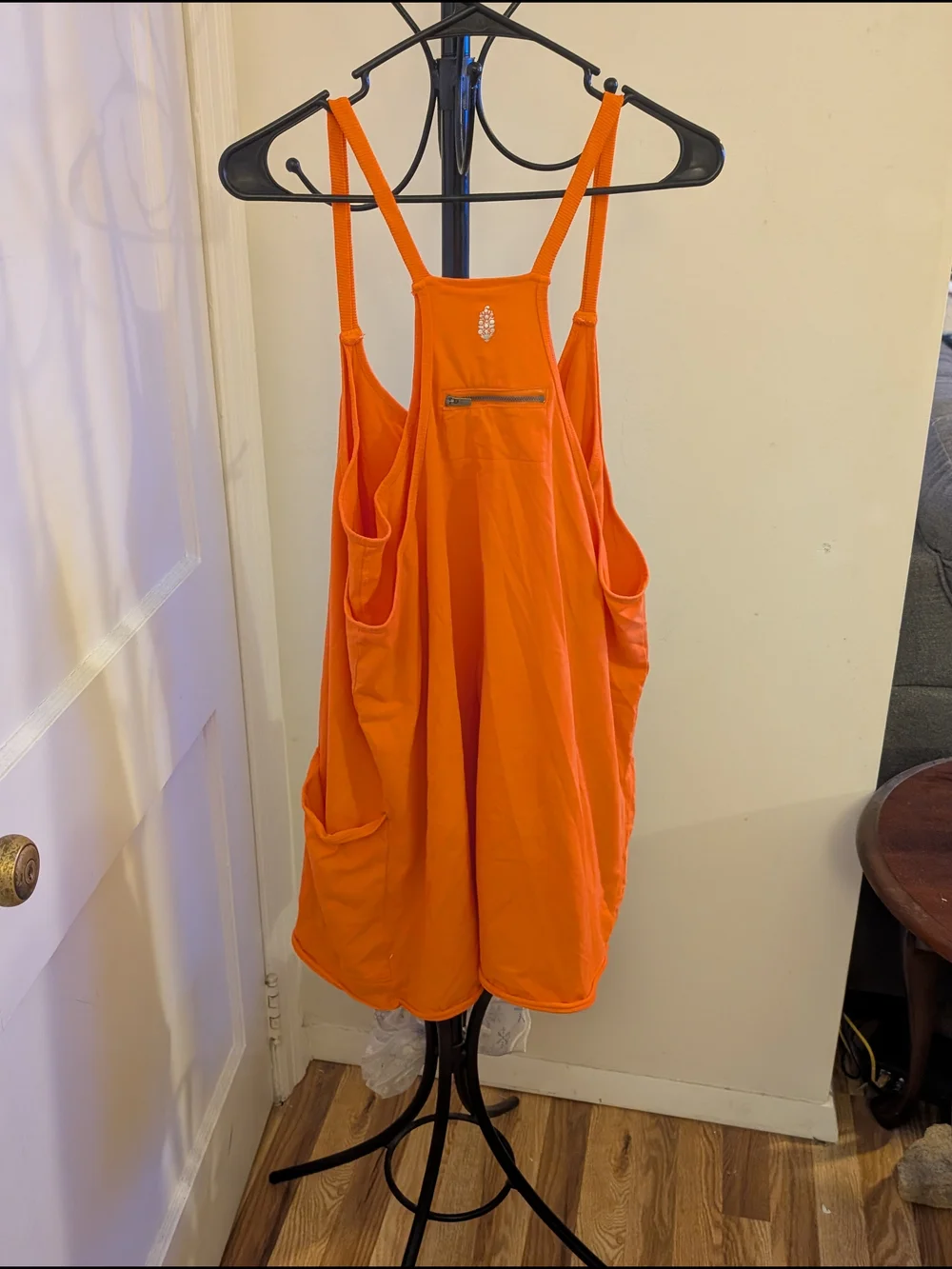 Free People Orange Romper With Pockets Size XL